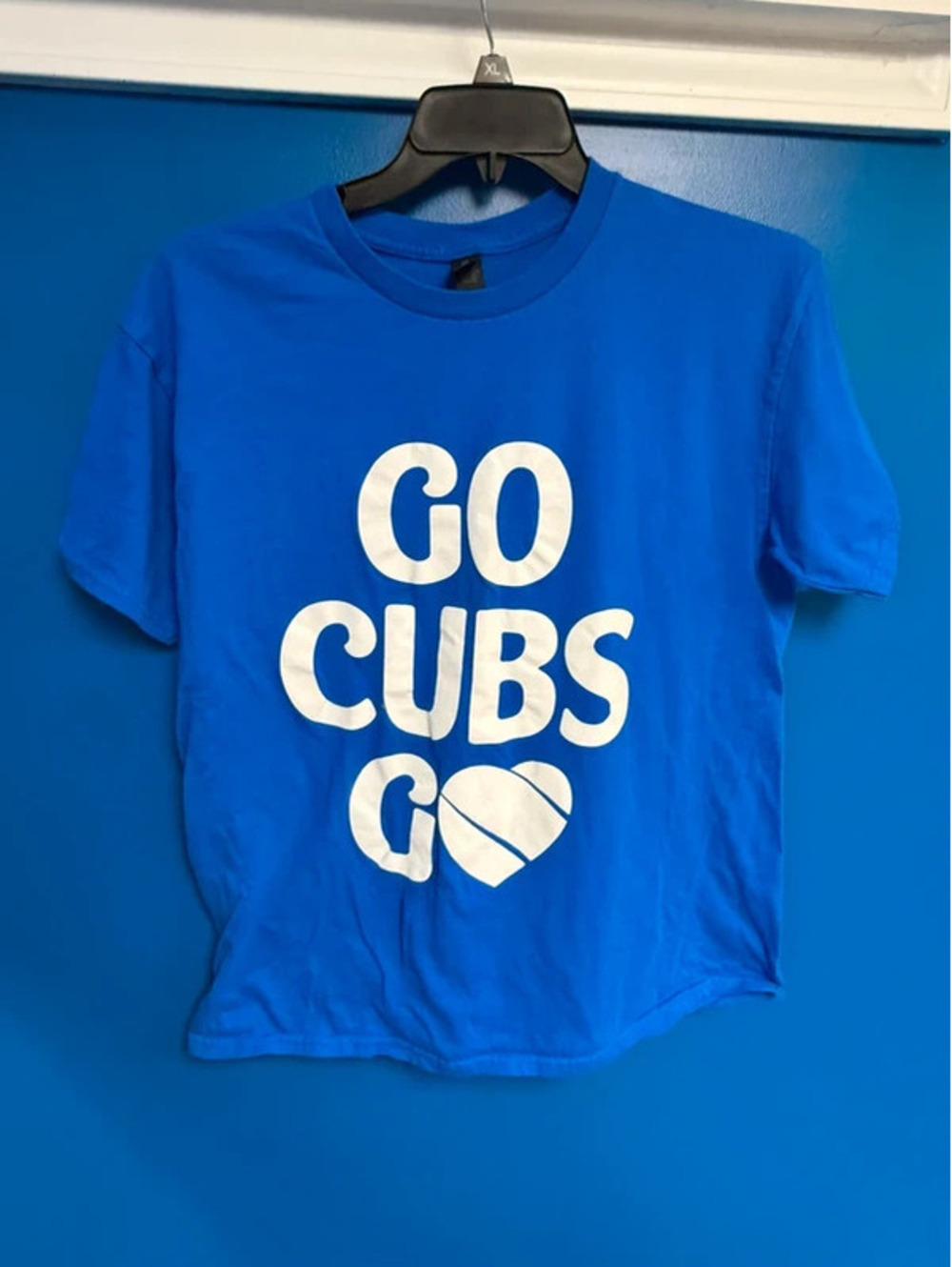 Go Cubs Go T Shirt Mens Large Royal Blue Chicago Baseball Graphic Tee Gildan